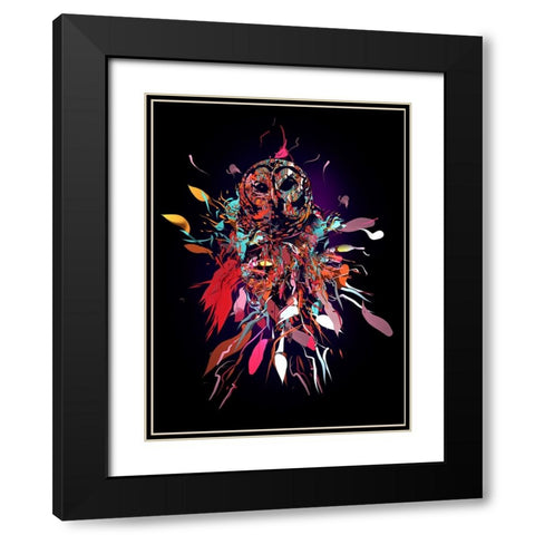 Bagoly Black Modern Wood Framed Art Print with Double Matting by Farkas, Robert