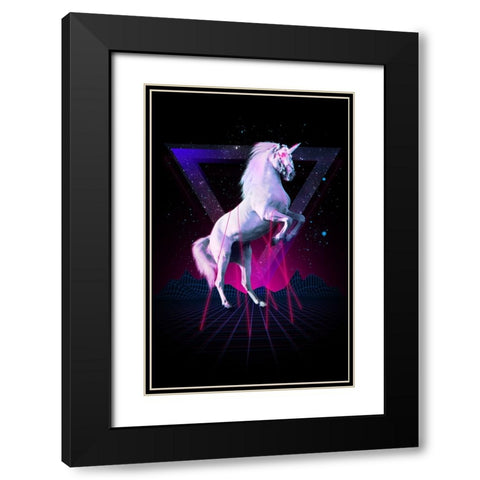 Last Laser Unicorn Tee Black Modern Wood Framed Art Print with Double Matting by Farkas, Robert
