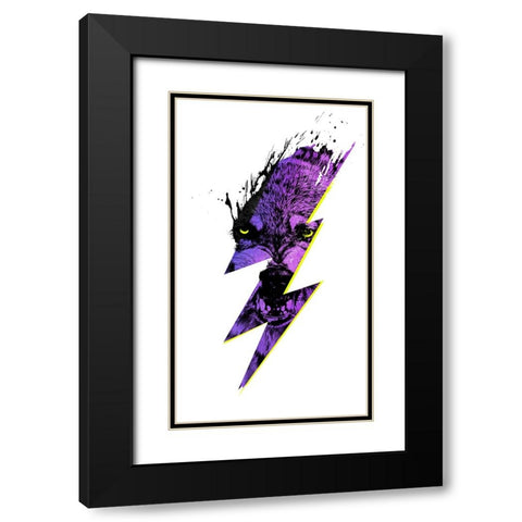 Thunderwolf Alpha Black Modern Wood Framed Art Print with Double Matting by Farkas, Robert