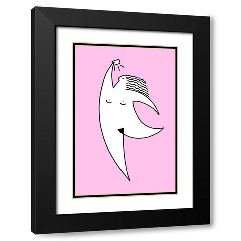 Chubby Selfie 1 Black Modern Wood Framed Art Print with Double Matting by Farkas, Robert