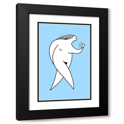 Chubby Selfie 2 Black Modern Wood Framed Art Print with Double Matting by Farkas, Robert