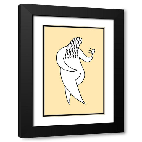 Chubby Selfie 3 Black Modern Wood Framed Art Print with Double Matting by Farkas, Robert