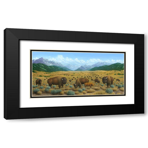 The Bison Trail Black Modern Wood Framed Art Print with Double Matting by Wavra, Robert