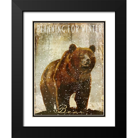 Winter Game Three Black Modern Wood Framed Art Print with Double Matting by Sasha