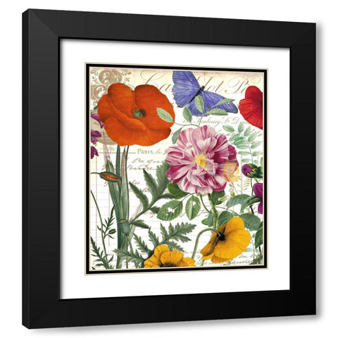 Printemps Black Modern Wood Framed Art Print with Double Matting by Sasha