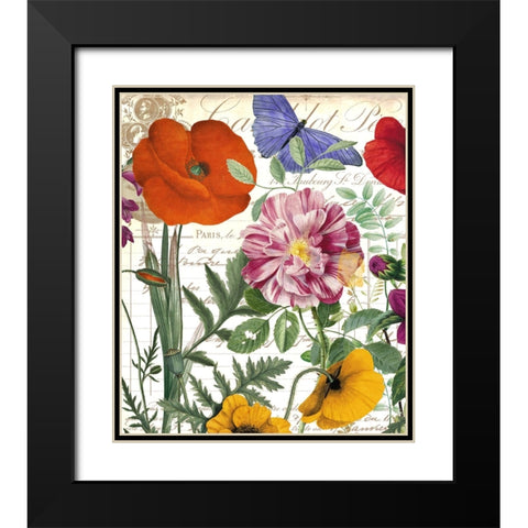 Printemps Black Modern Wood Framed Art Print with Double Matting by Sasha
