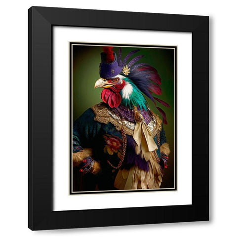 Coloratura VIII Black Modern Wood Framed Art Print with Double Matting by Sasha