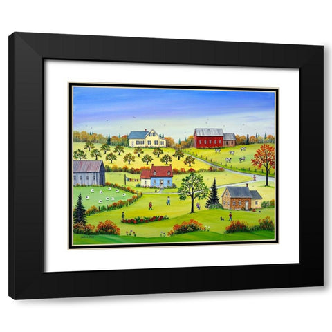 A Fine Autumn Day Black Modern Wood Framed Art Print with Double Matting by Mark, Sharon