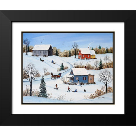 Country Road Black Modern Wood Framed Art Print with Double Matting by Mark, Sharon
