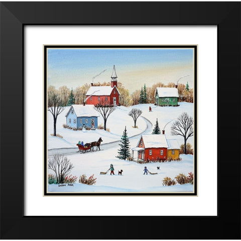 Fresh Snow Black Modern Wood Framed Art Print with Double Matting by Mark, Sharon