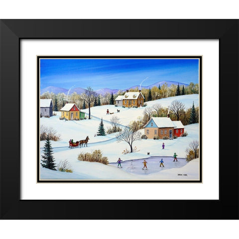 Little Homesteads Black Modern Wood Framed Art Print with Double Matting by Mark, Sharon