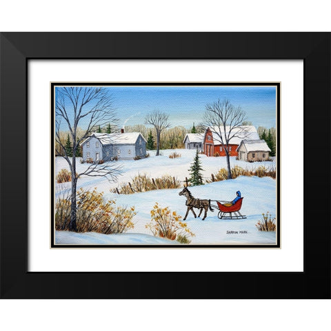 Quiet Winter Day Black Modern Wood Framed Art Print with Double Matting by Mark, Sharon