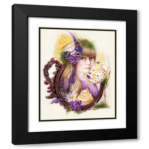 Lavender Honey - Tea Series Black Modern Wood Framed Art Print with Double Matting by Sheena Pike Art