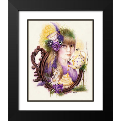 Lavender Honey - Tea Series Black Modern Wood Framed Art Print with Double Matting by Sheena Pike Art