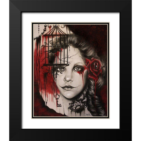 Inner Demons - Malevolent Collection Black Modern Wood Framed Art Print with Double Matting by Sheena Pike Art
