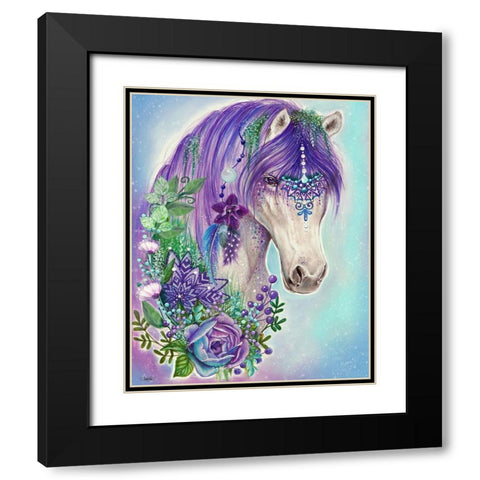 Gypsy Violet Horse Black Modern Wood Framed Art Print with Double Matting by Sheena Pike Art