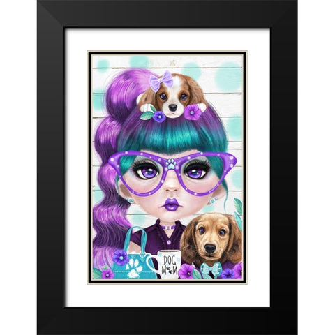 Puppy Loving Petunia - Munchkinz Black Modern Wood Framed Art Print with Double Matting by Sheena Pike Art