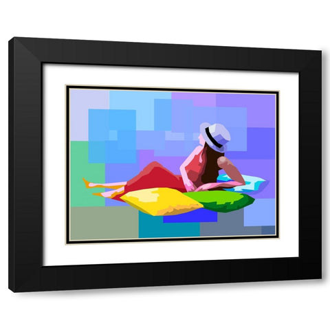 Female Black Modern Wood Framed Art Print with Double Matting by Pansanit, Surapol