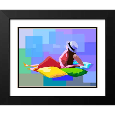 Female Black Modern Wood Framed Art Print with Double Matting by Pansanit, Surapol