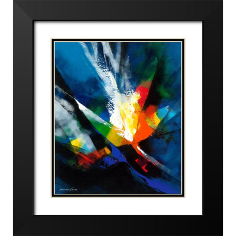 Joyful III Black Modern Wood Framed Art Print with Double Matting by Leung, Thomas