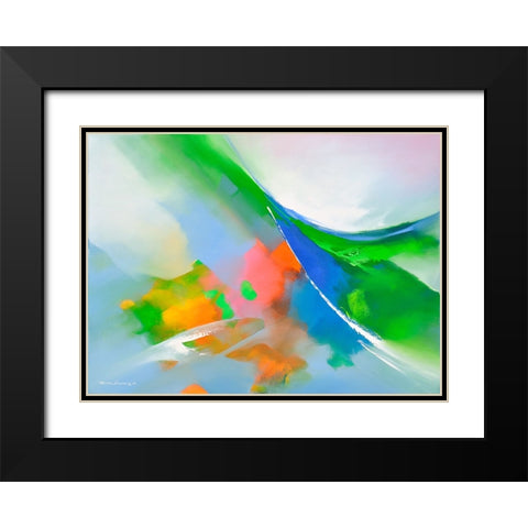 The Essence of Light Black Modern Wood Framed Art Print with Double Matting by Leung, Thomas