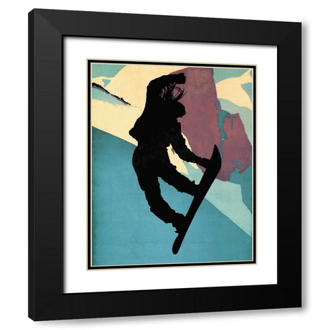 Snowboarding Betty Morning Light Black Modern Wood Framed Art Print with Double Matting by Lavoie, Tina