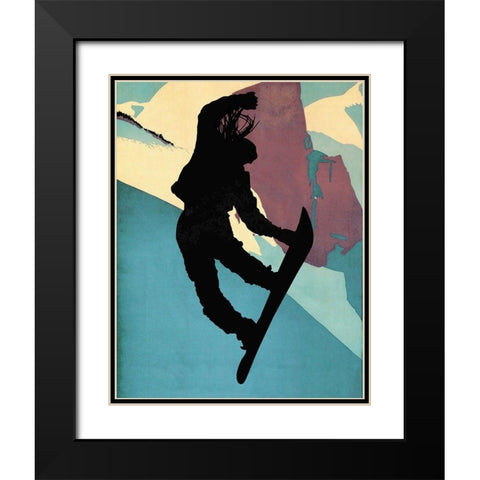 Snowboarding Betty Morning Light Black Modern Wood Framed Art Print with Double Matting by Lavoie, Tina
