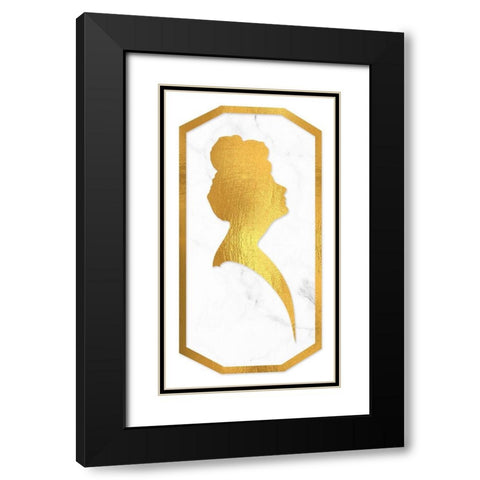 Gibson Girl Cameo Long right Black Modern Wood Framed Art Print with Double Matting by Lavoie, Tina