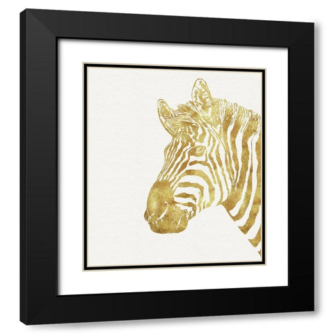 Gilt Zebra Black Modern Wood Framed Art Print with Double Matting by Lavoie, Tina