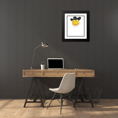 Born To Be A Cowboy Tee Black Modern Wood Framed Art Print with Double Matting by Lavoie, Tina