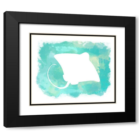 Heart of the Sea Manta Ray Black Modern Wood Framed Art Print with Double Matting by Lavoie, Tina
