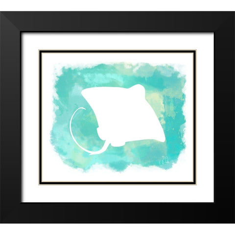 Heart of the Sea Manta Ray Black Modern Wood Framed Art Print with Double Matting by Lavoie, Tina