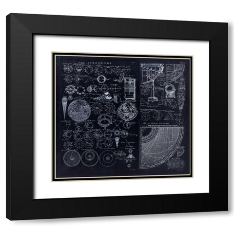 Astronomy Diagrams From 1728 Black Modern Wood Framed Art Print with Double Matting by Lavoie, Tina