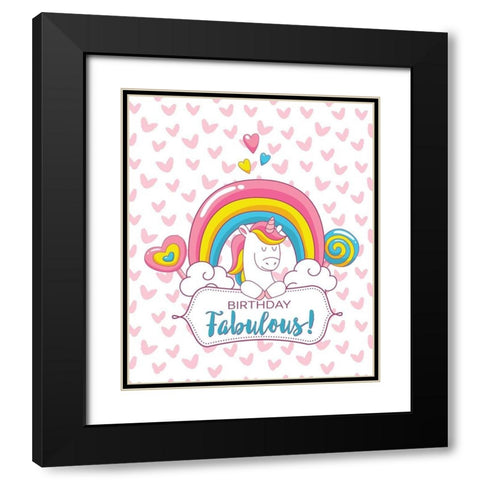 Birthday Fabulous Black Modern Wood Framed Art Print with Double Matting by Lavoie, Tina