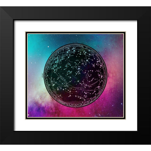 Nebula Sky Map horiz Black Modern Wood Framed Art Print with Double Matting by Lavoie, Tina
