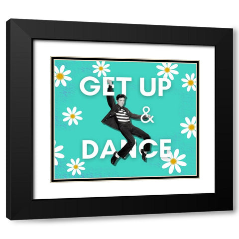 Get Up and Dance Elvis Daisy Black Modern Wood Framed Art Print with Double Matting by Mitchell, Tina