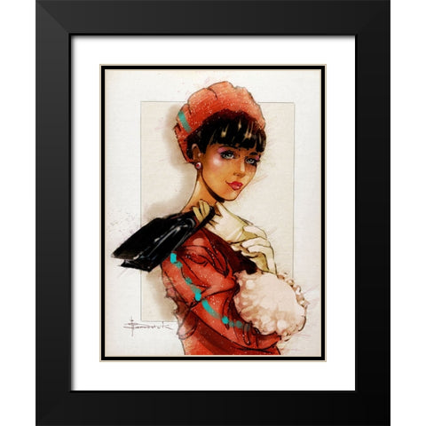 Night Out Black Modern Wood Framed Art Print with Double Matting by TMBorenstein