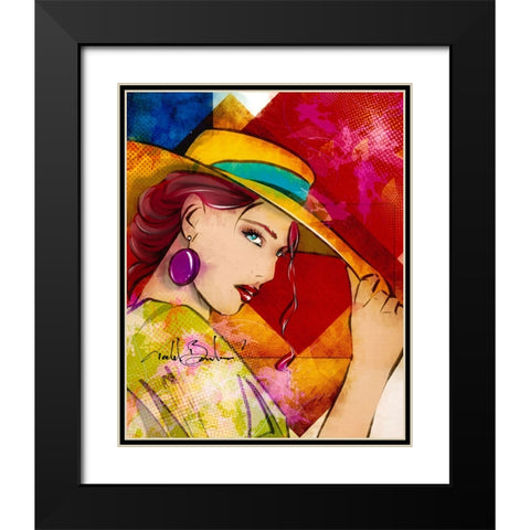 54 Tip Of The Hat Black Modern Wood Framed Art Print with Double Matting by TMBorenstein