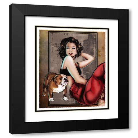 Me And Boo Black Modern Wood Framed Art Print with Double Matting by TMBorenstein