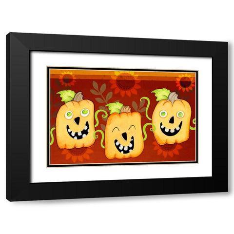 Three In A Row Black Modern Wood Framed Art Print with Double Matting by Wade, Valarie