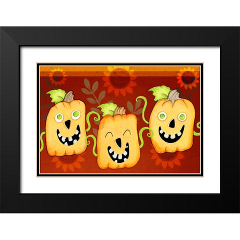 Three In A Row Black Modern Wood Framed Art Print with Double Matting by Wade, Valarie