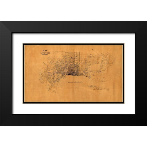 Nashville Black Modern Wood Framed Art Print with Double Matting by Vintage Apple Collection