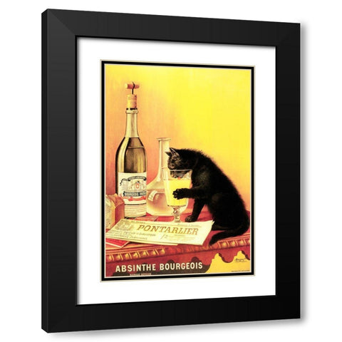 Absinthe Bourgeois Black Modern Wood Framed Art Print with Double Matting by Vintage Apple Collection