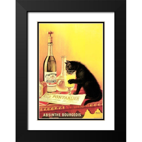 Absinthe Bourgeois Black Modern Wood Framed Art Print with Double Matting by Vintage Apple Collection