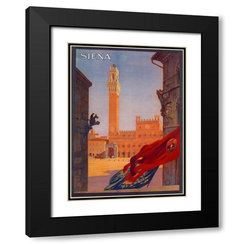 Siena Black Modern Wood Framed Art Print with Double Matting by Vintage Apple Collection