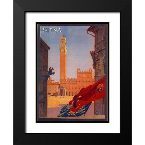 Siena Black Modern Wood Framed Art Print with Double Matting by Vintage Apple Collection
