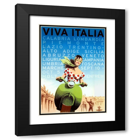 Viva Italia Black Modern Wood Framed Art Print with Double Matting by Vintage Apple Collection