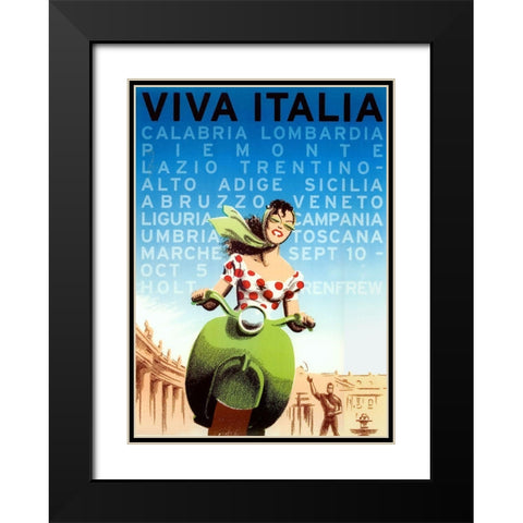 Viva Italia Black Modern Wood Framed Art Print with Double Matting by Vintage Apple Collection