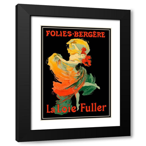 Folies Bergere Black Modern Wood Framed Art Print with Double Matting by Vintage Apple Collection