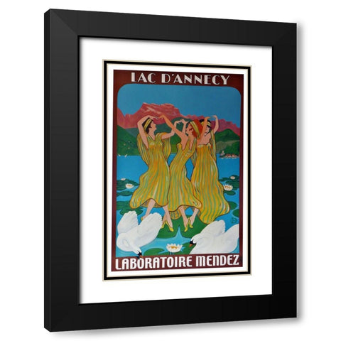 Three Woman poster Black Modern Wood Framed Art Print with Double Matting by Vintage Apple Collection